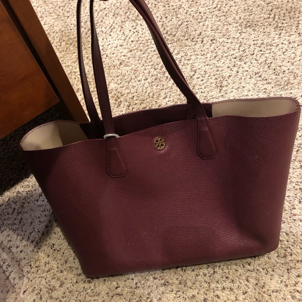 Tory Burch large maroon tote